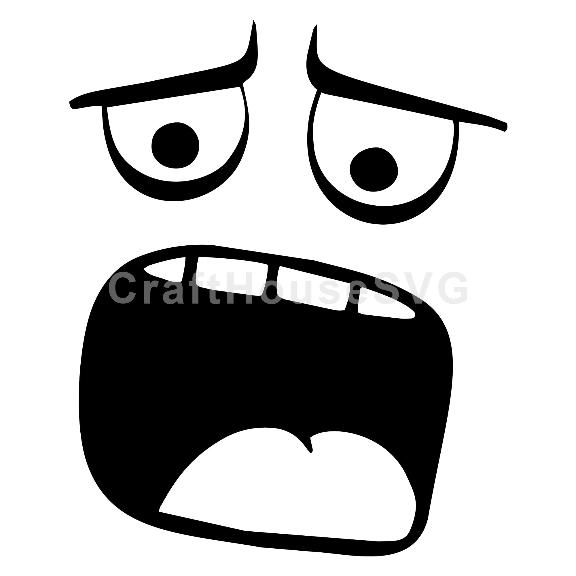 Frightened Cartoon Face SVG