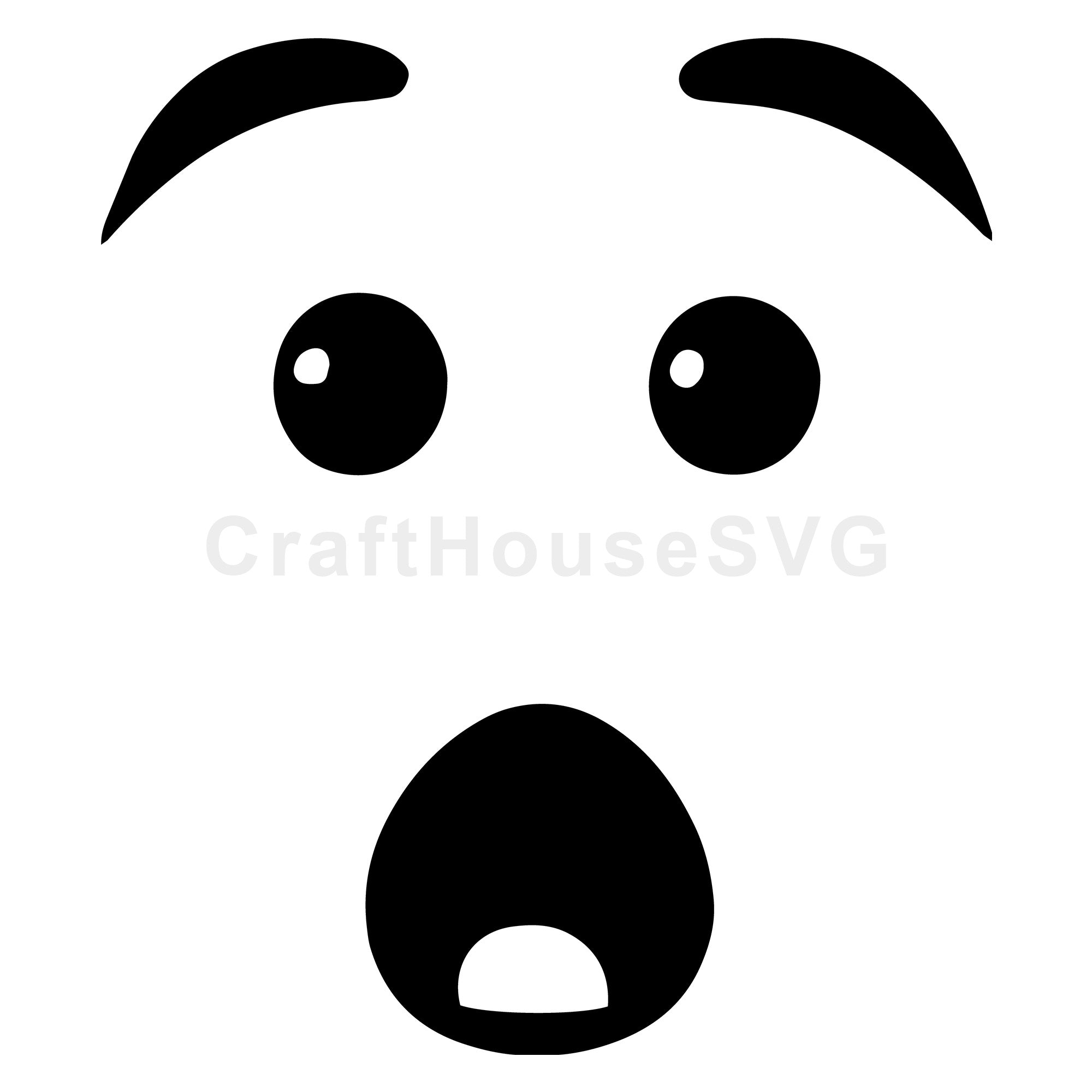 Scared Cartoon Face SVG