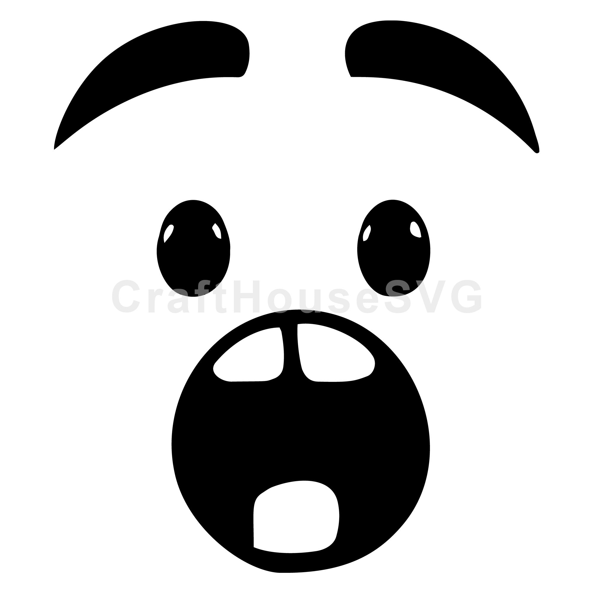 Surprised Cartoon Face SVG Cut File Design