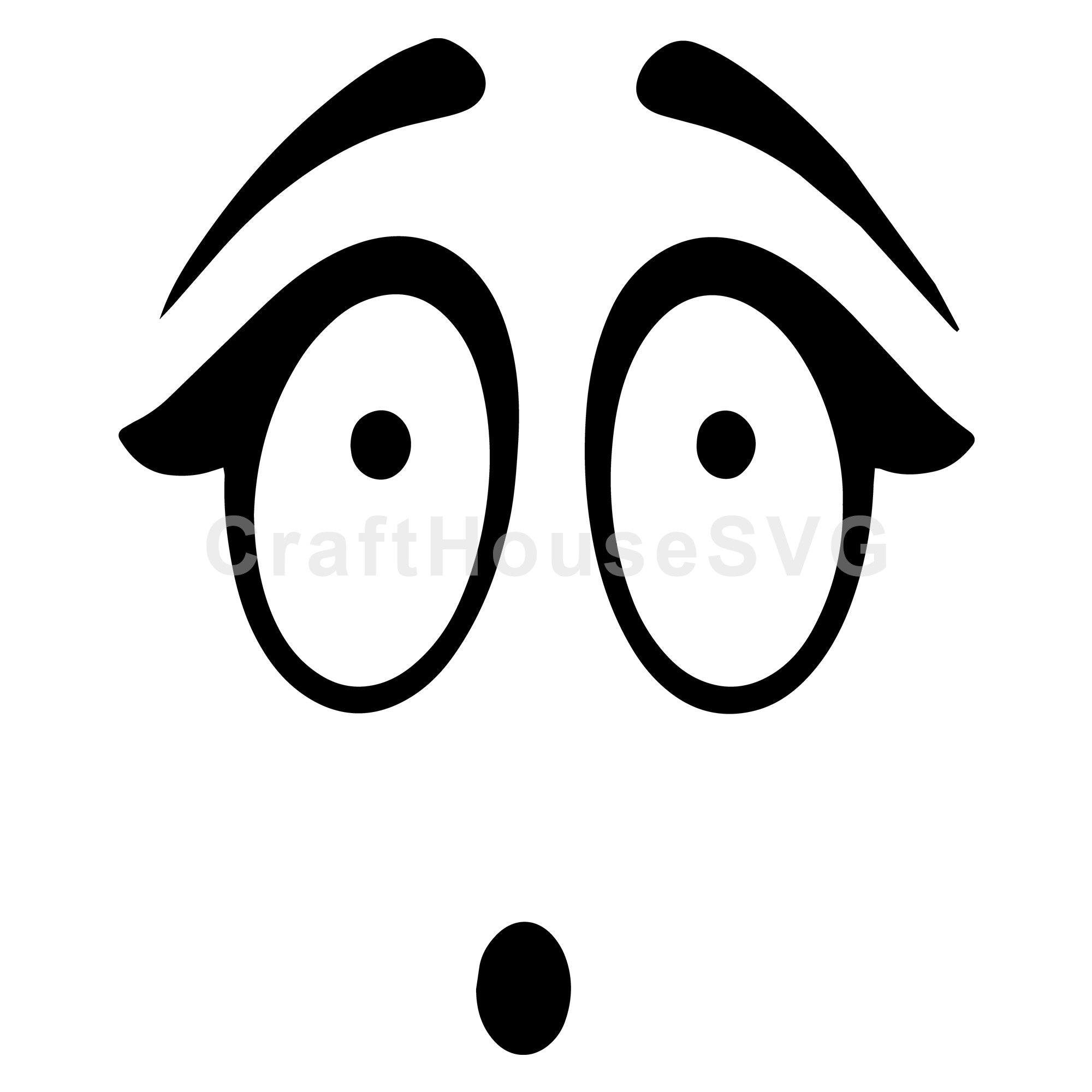 Nervous Cartoon Face SVG