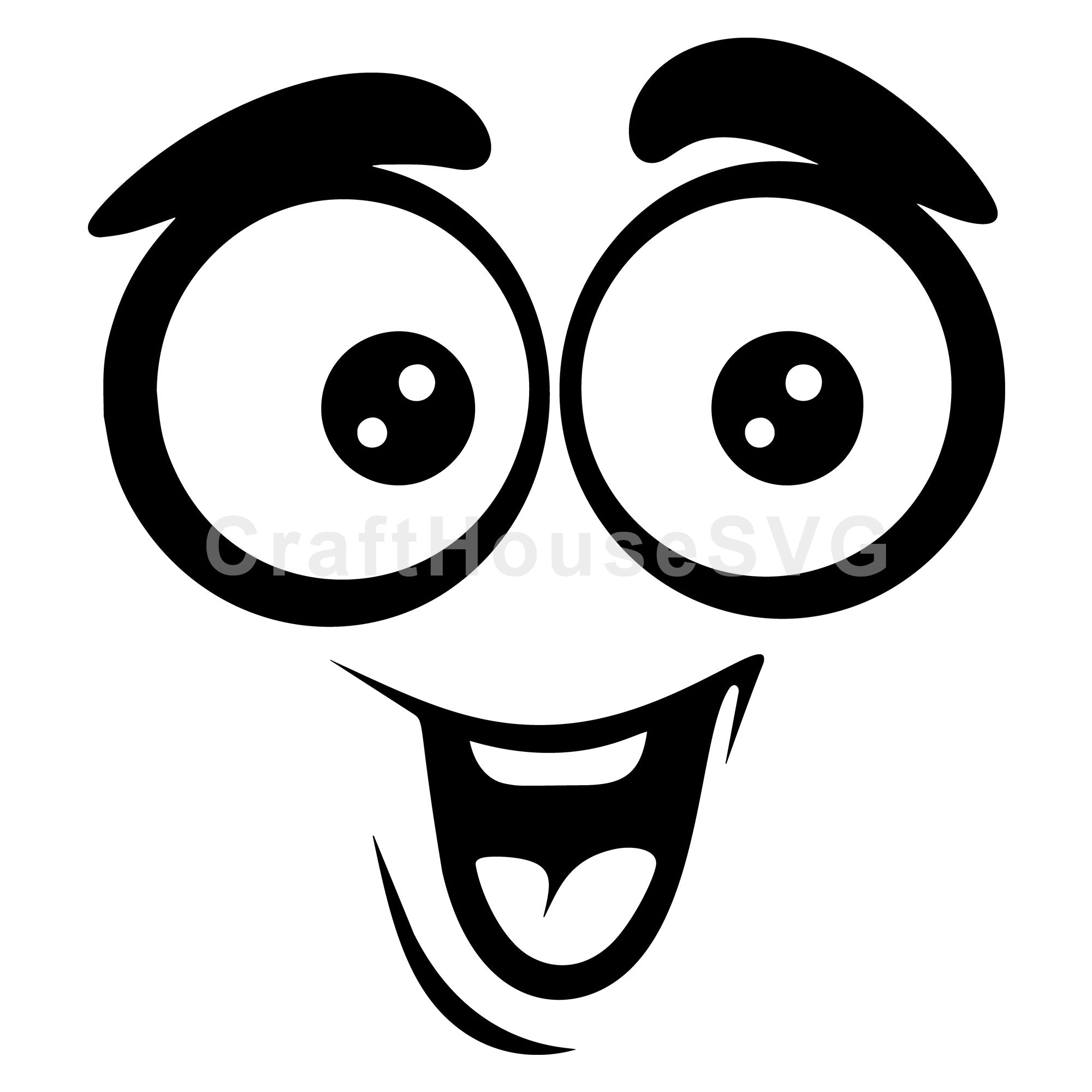 Excited Cartoon Face SVG