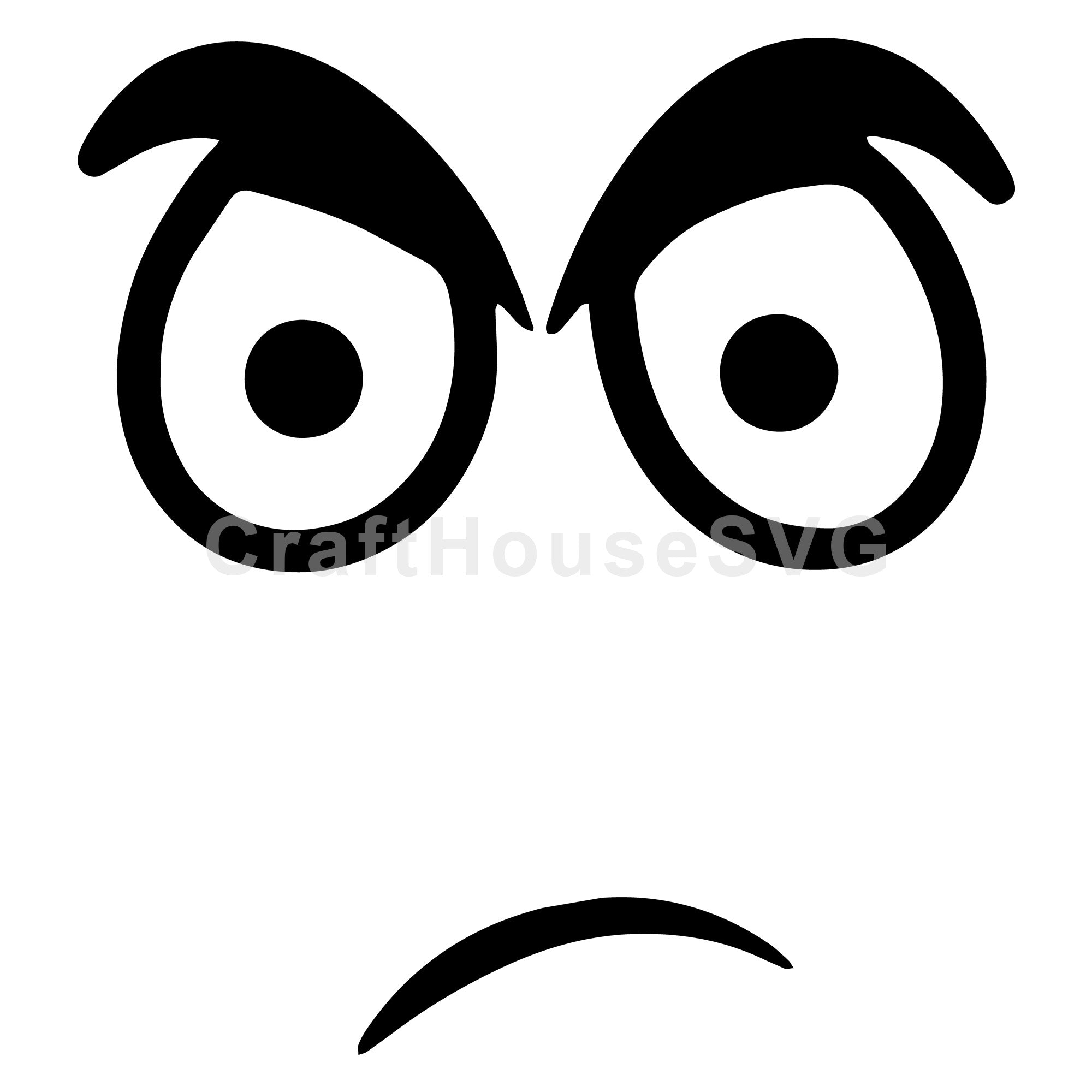 Angry Cartoon Face SVG Cut File