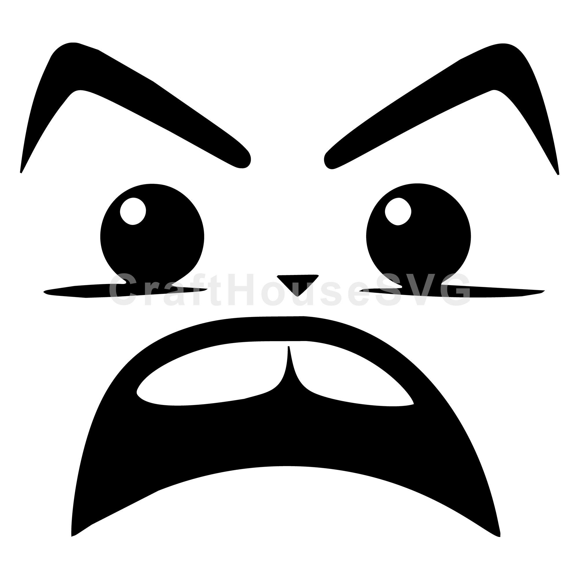 Upset Cartoon Face SVG