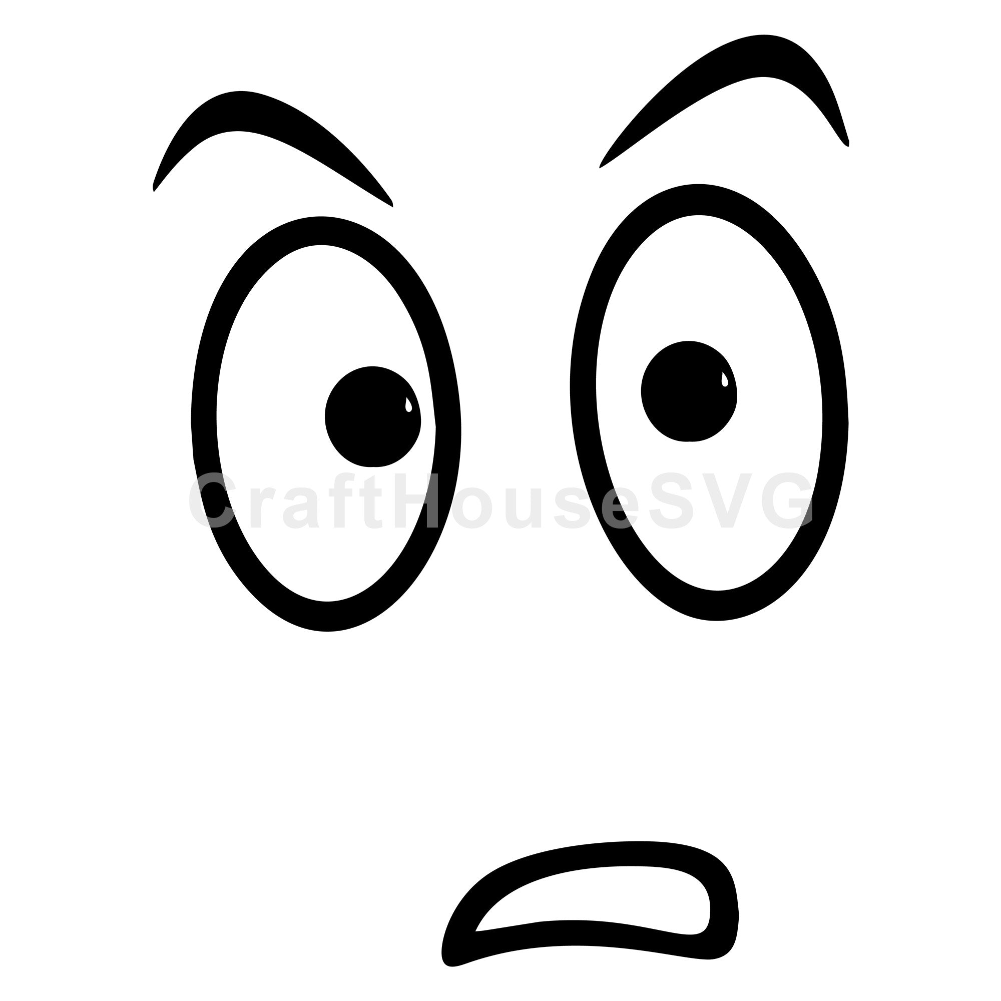 Confounded Cartoon Face SVG