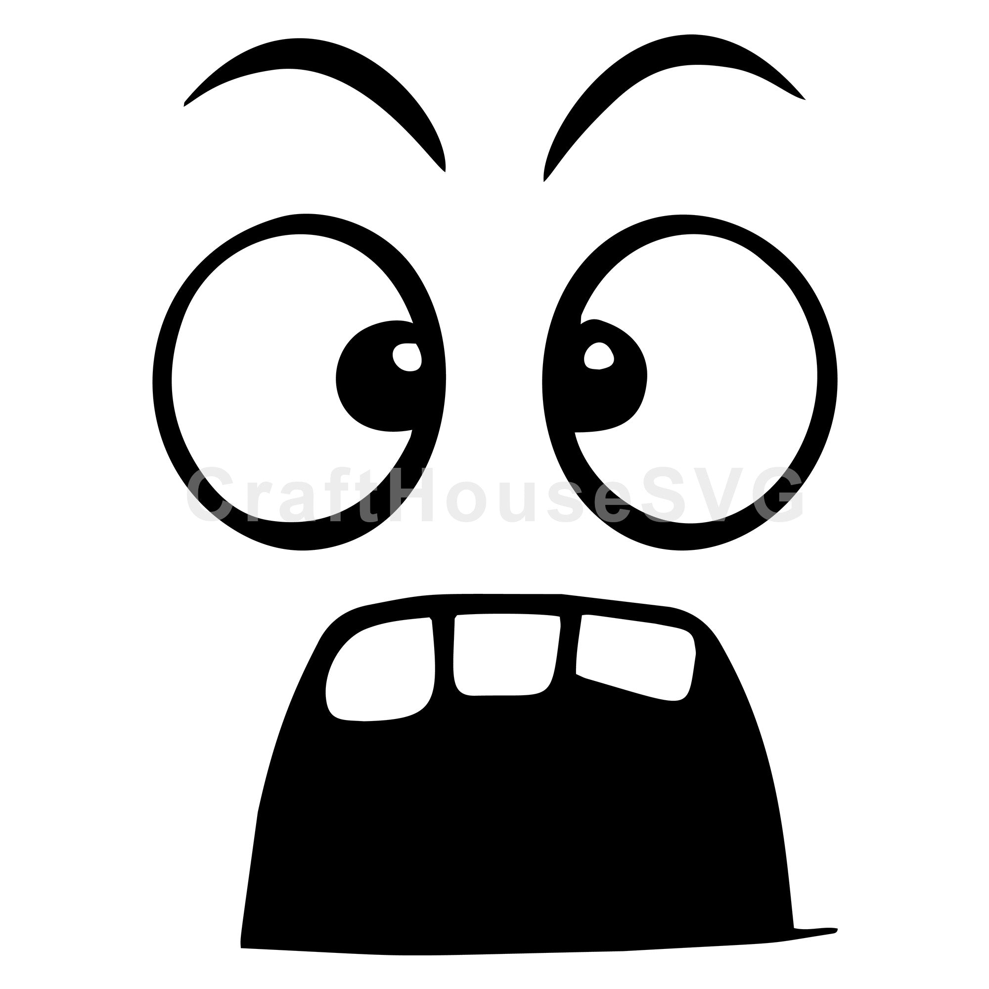 Annoyed Cartoon Face SVG