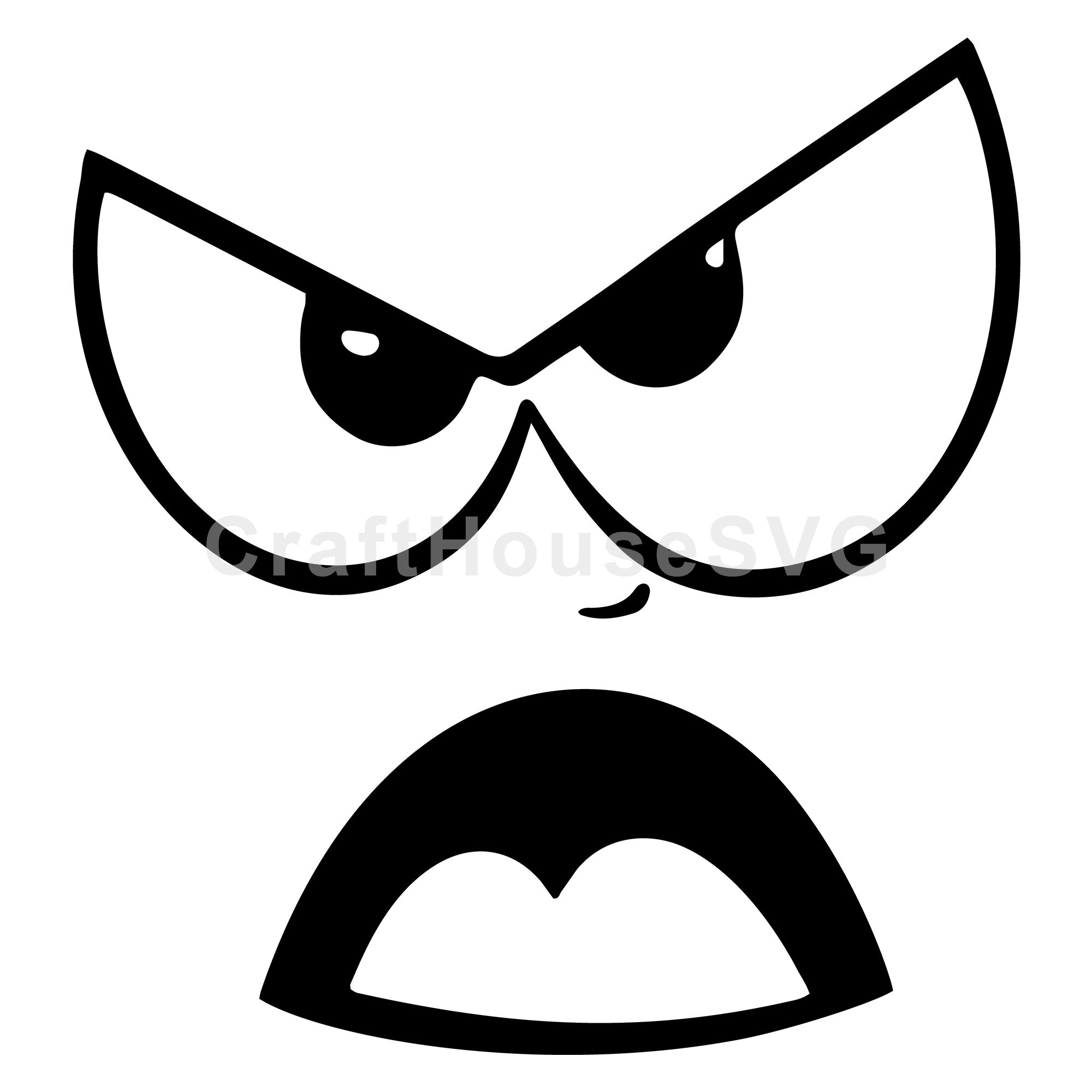 Frustrated Cartoon Face SVG