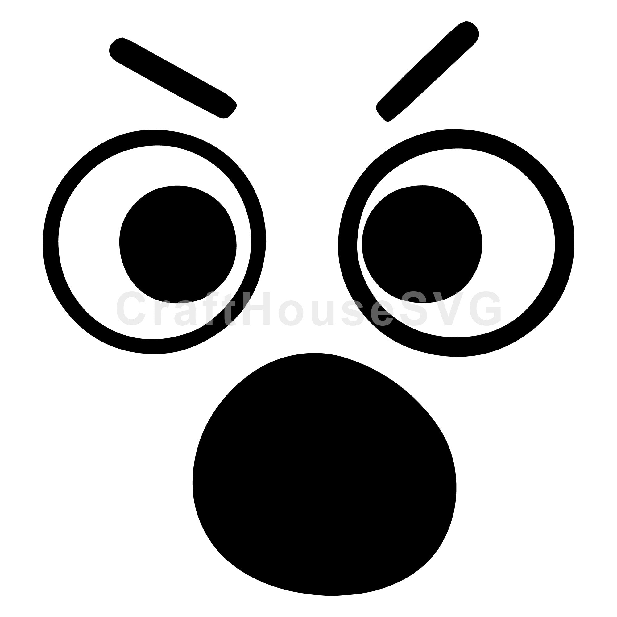 Irritated Cartoon Face SVG