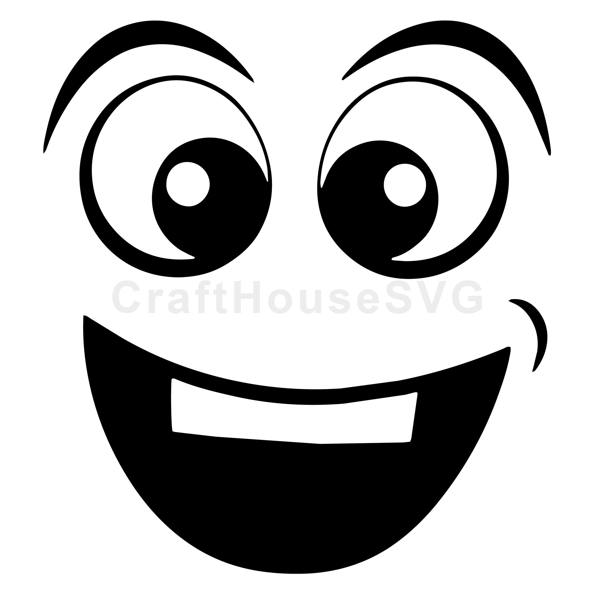 Joyful Cartoon Face SVG