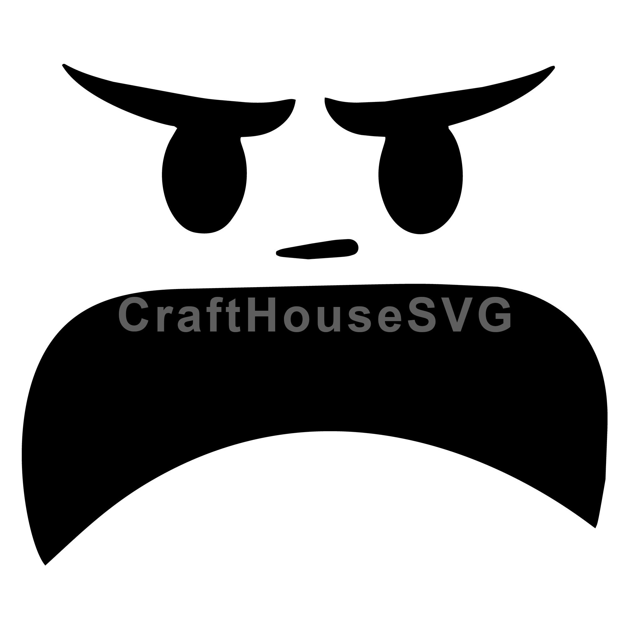 Angry Cartoon Face with Wide Frown SVG