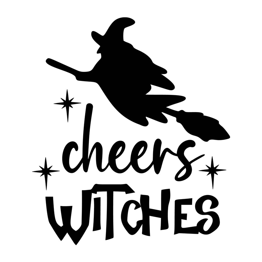 Cheers Witches SVG design for Cricut, Silhouette, laser cutting, vinyl, sublimation, and Halloween craft projects.
