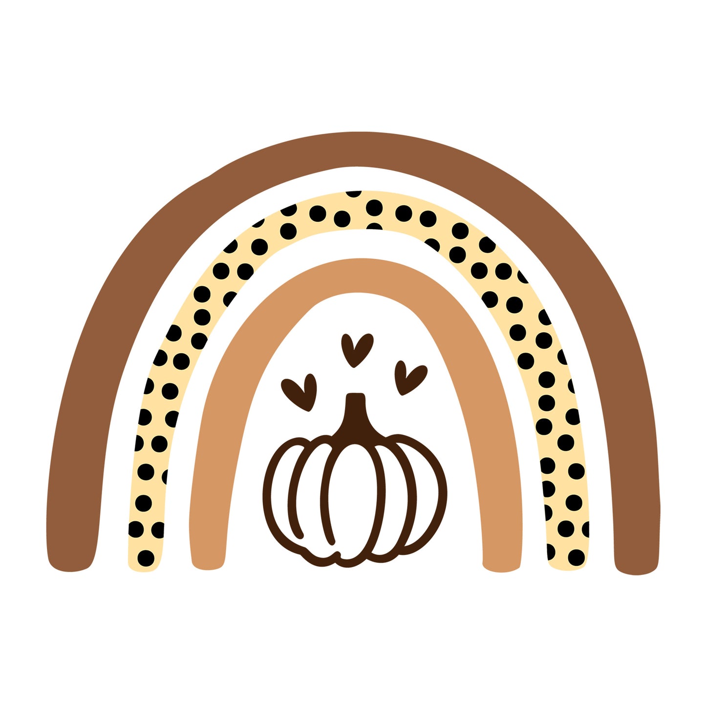 Fall Rainbow Polka Dot SVG design for Cricut, Silhouette, laser cutting, vinyl, sublimation, and fall craft projects.