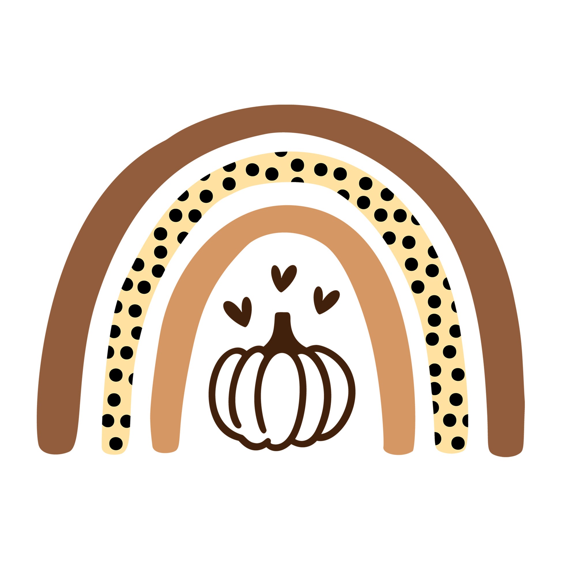 Fall Rainbow Polka Dot SVG design for Cricut, Silhouette, laser cutting, vinyl, sublimation, and fall craft projects.