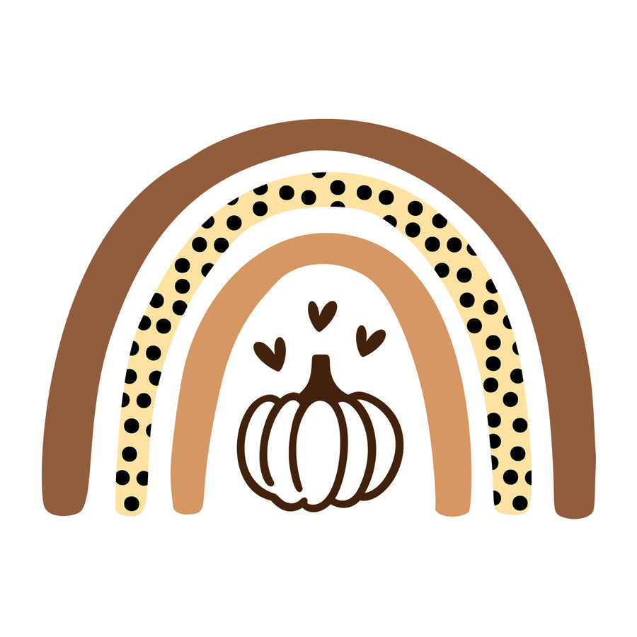 Fall Rainbow Polka Dot SVG design for Cricut, Silhouette, laser cutting, vinyl, sublimation, and fall craft projects.