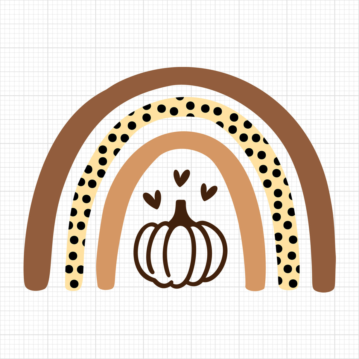 fall rainbow polka dot