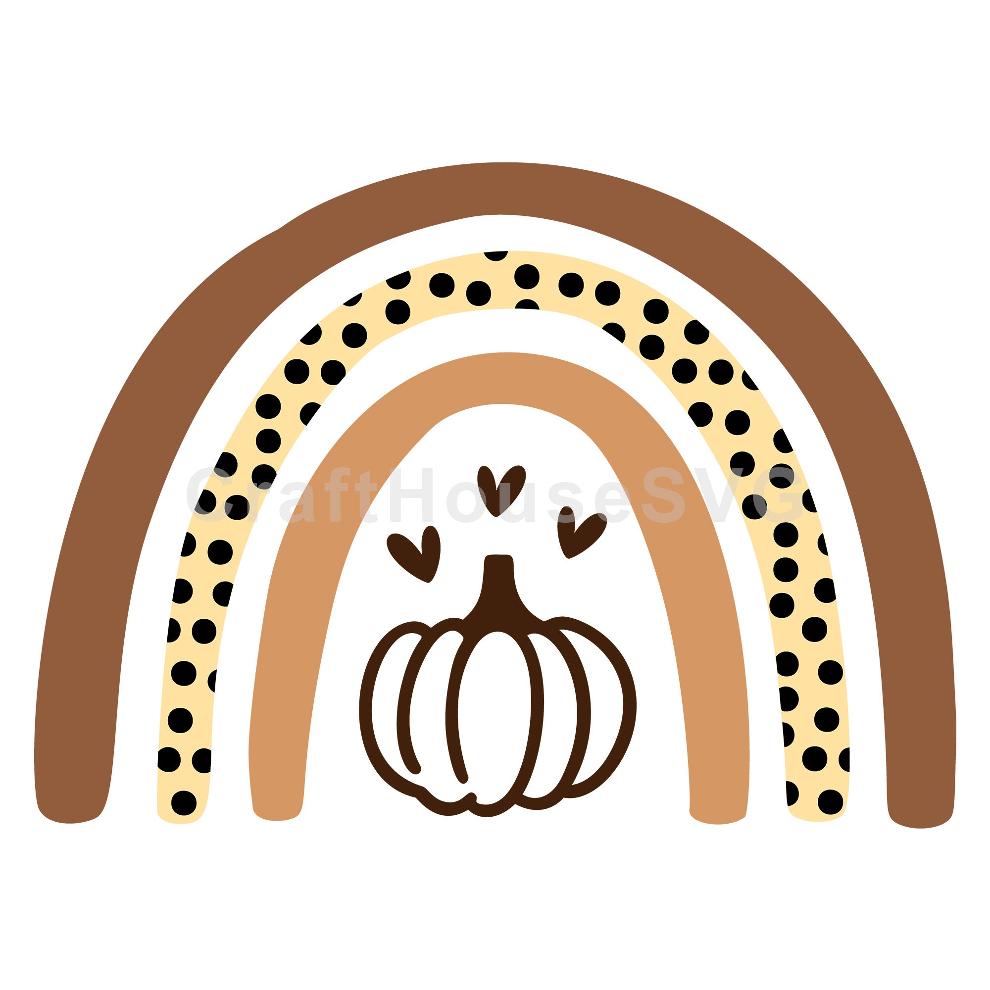 Fall pumpkin rainbow polka dot SVG