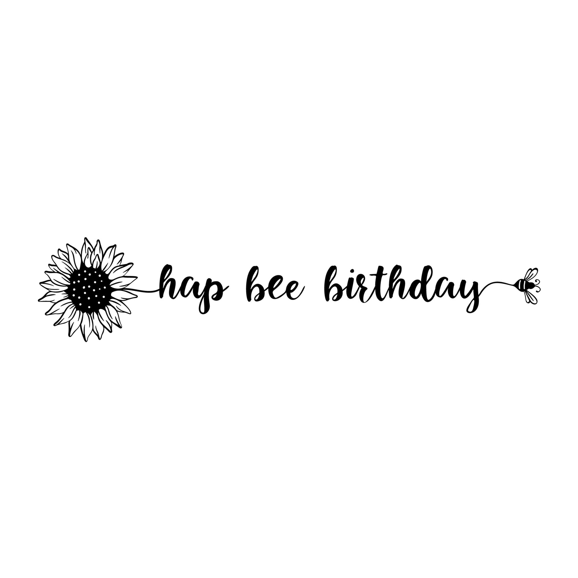 Hap Bee Birthday SVG design for Cricut, Silhouette, laser cutting, vinyl, sublimation, and bee craft projects.