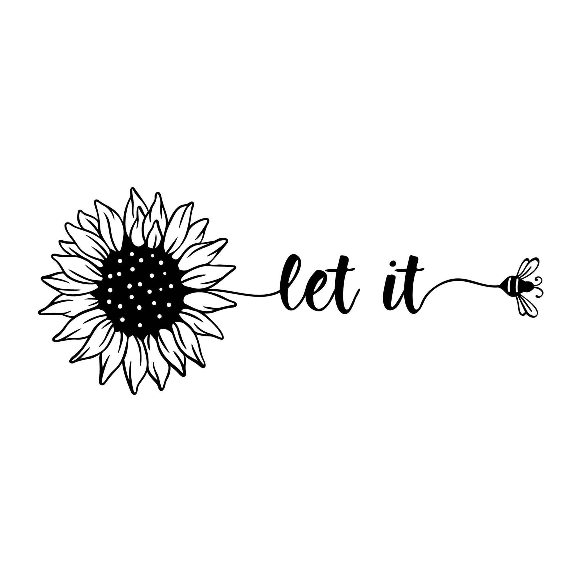 Let It Bee Sunflower SVG design for Cricut, Silhouette, laser cutting, vinyl, sublimation, and bee craft projects.