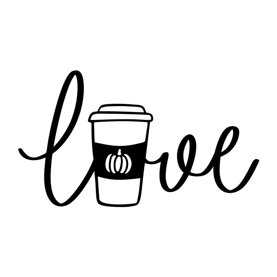 Love Pumpkin Spice Latte SVG design for Cricut, Silhouette, laser cutting, vinyl, sublimation, and fall craft projects.