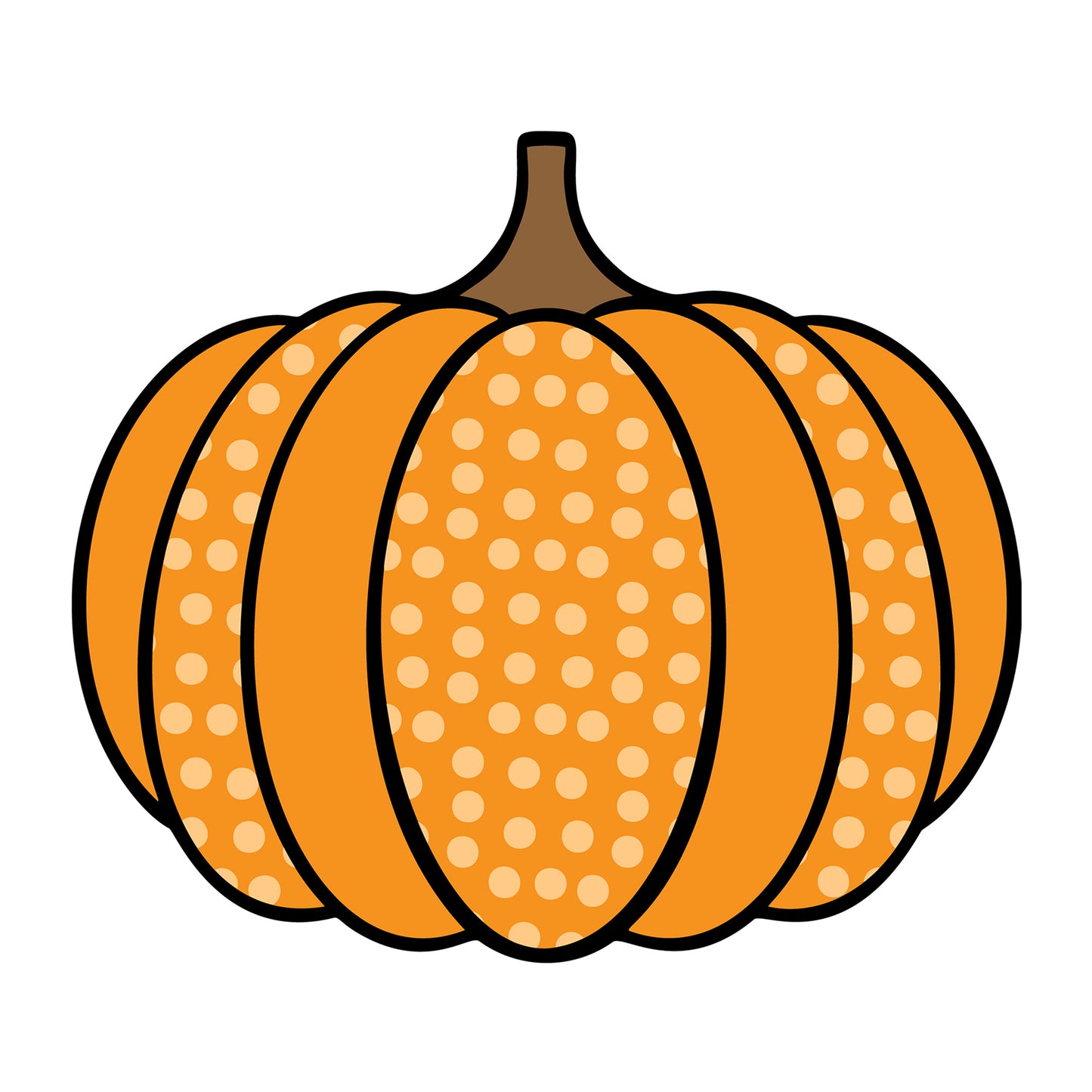 Pumpkin Polka Dot SVG design for Cricut, Silhouette, laser cutting, vinyl, sublimation, and fall craft projects.