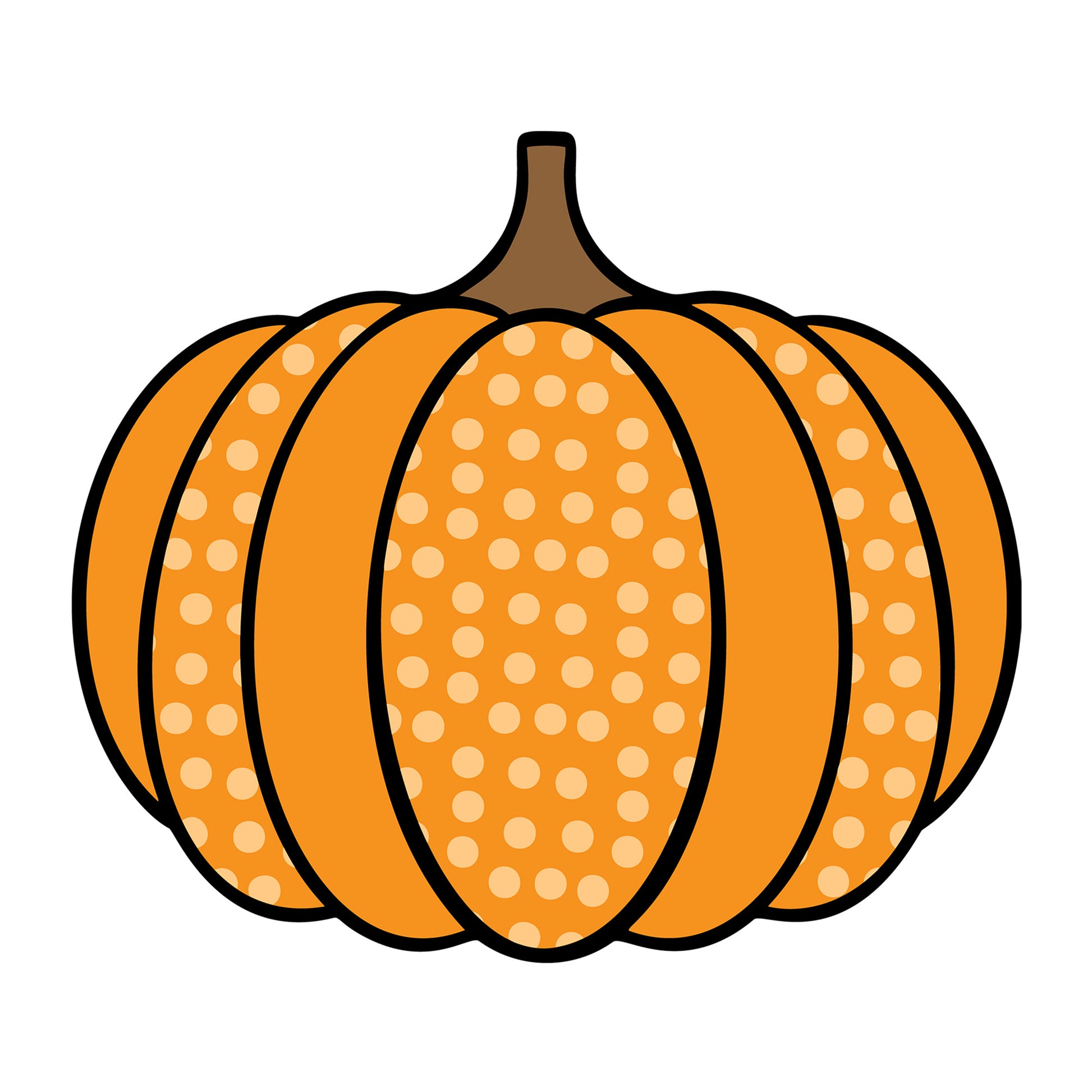 Pumpkin Polka Dot SVG design for Cricut, Silhouette, laser cutting, vinyl, sublimation, and fall craft projects.