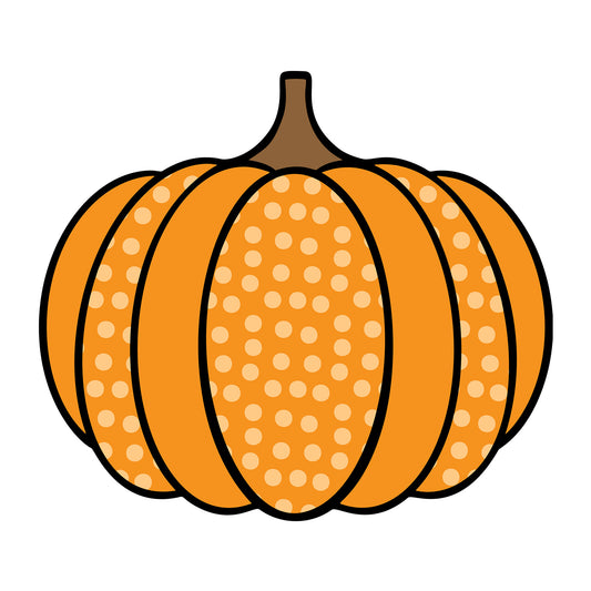 Pumpkin Polka Dot SVG design for Cricut, Silhouette, laser cutting, vinyl, sublimation, and fall craft projects.