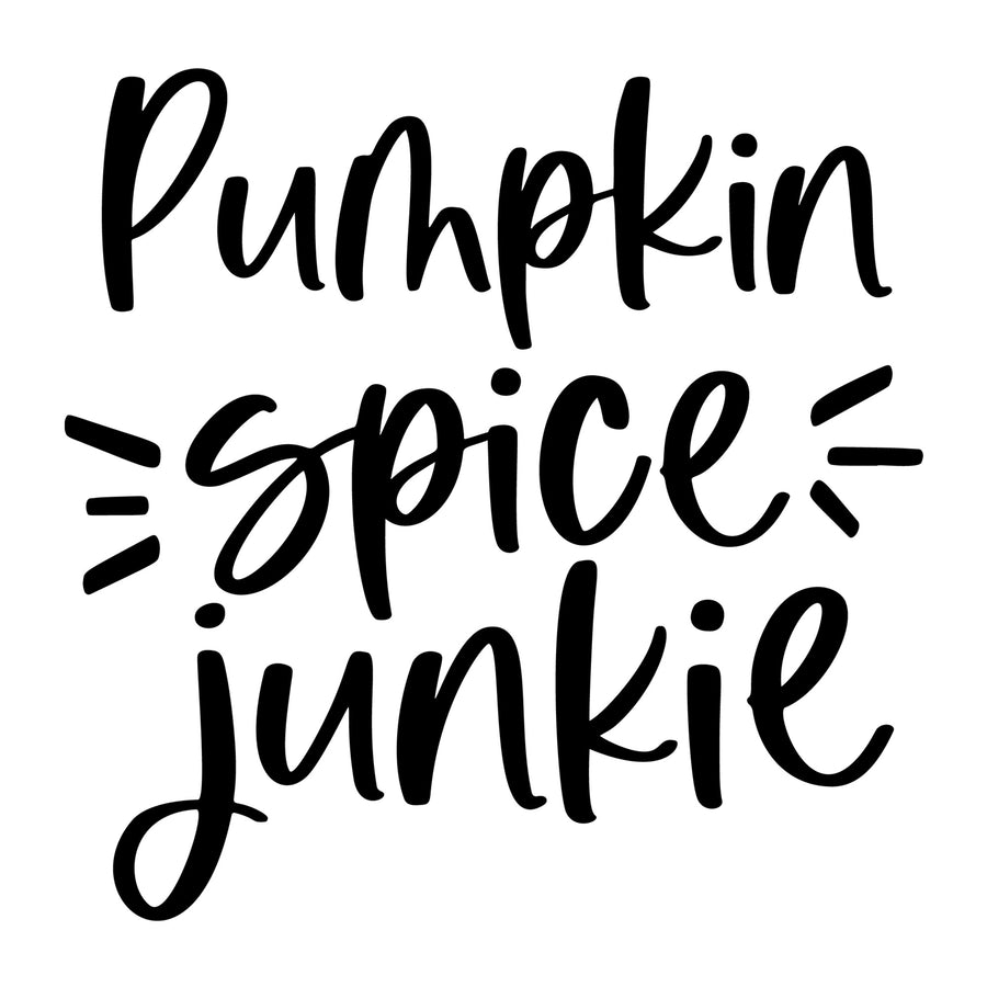 Pumpkin Spice Junkie SVG design for Cricut, Silhouette, laser cutting, vinyl, sublimation, and fall craft projects.