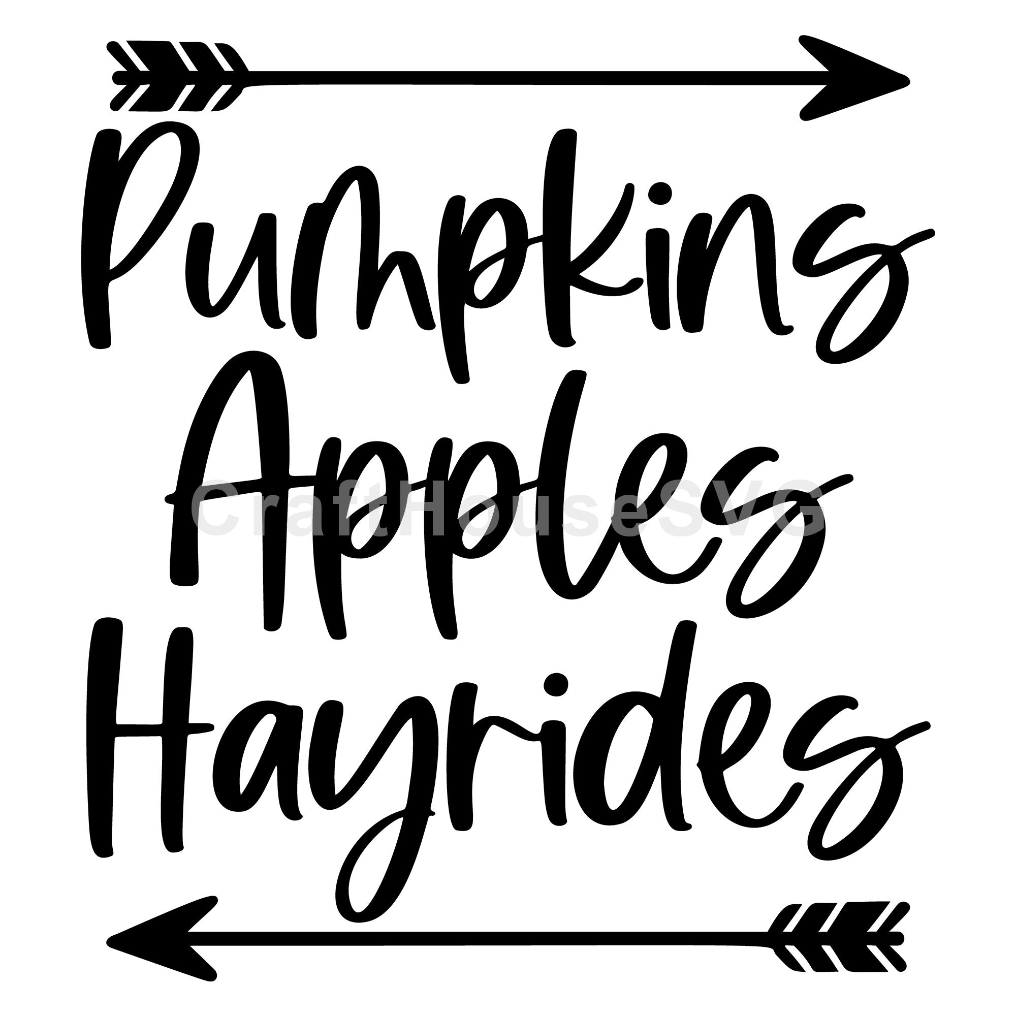 Pumpkins apples hayrides SVG