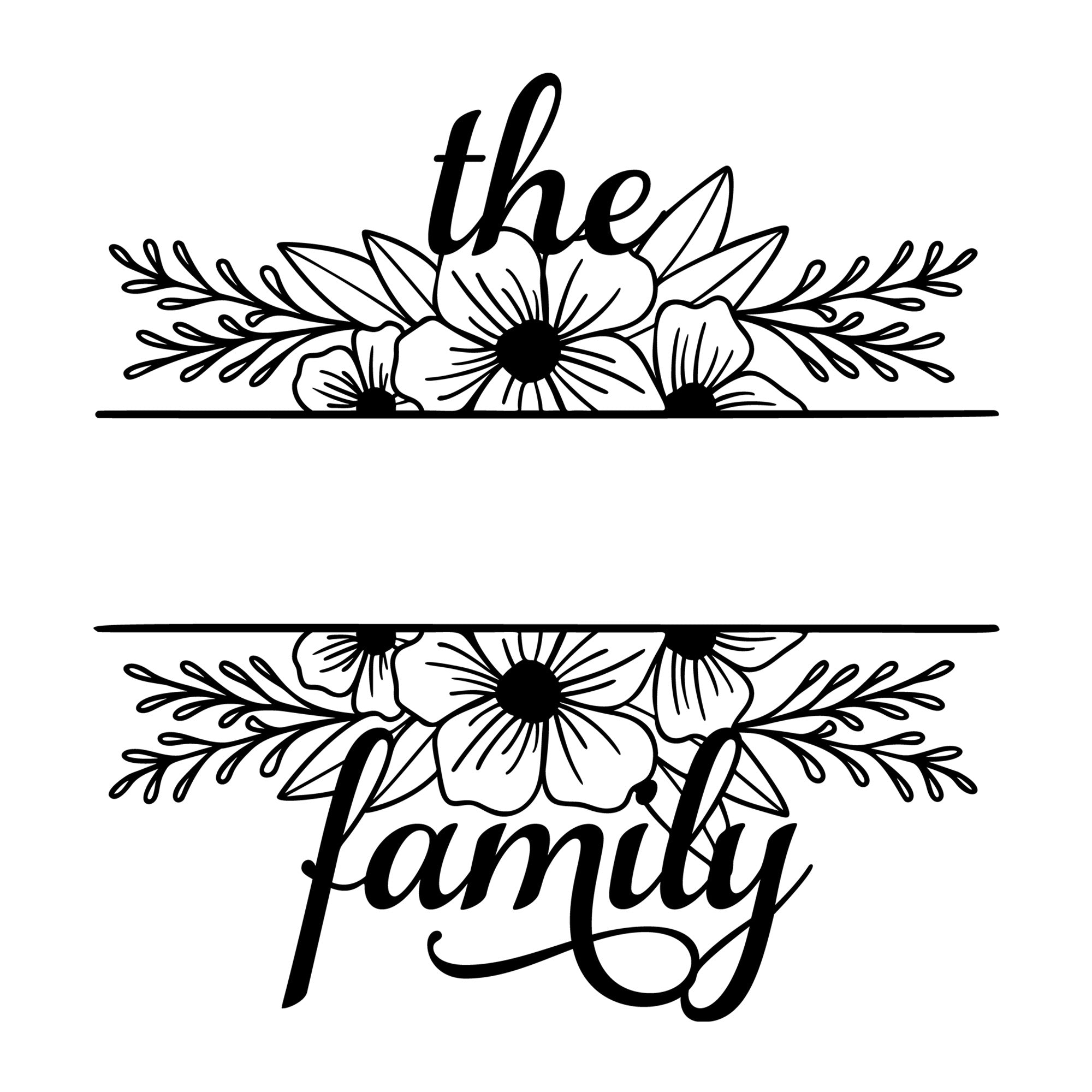 The Family SVG design for Cricut, Silhouette, laser cutting, vinyl, sublimation, family monograms, welcome signs, and home decor projects.