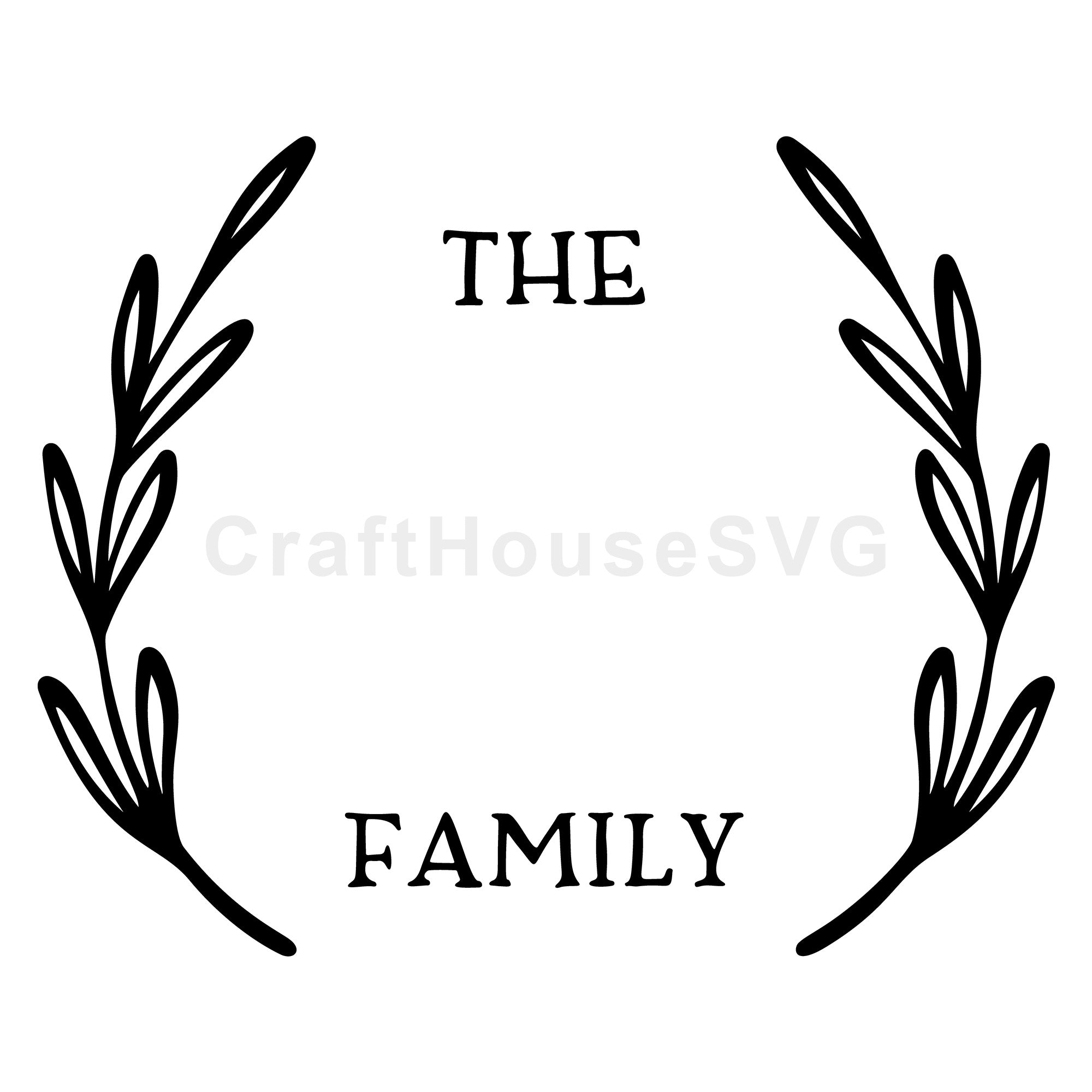 Leaves Family Name Monogram SVG