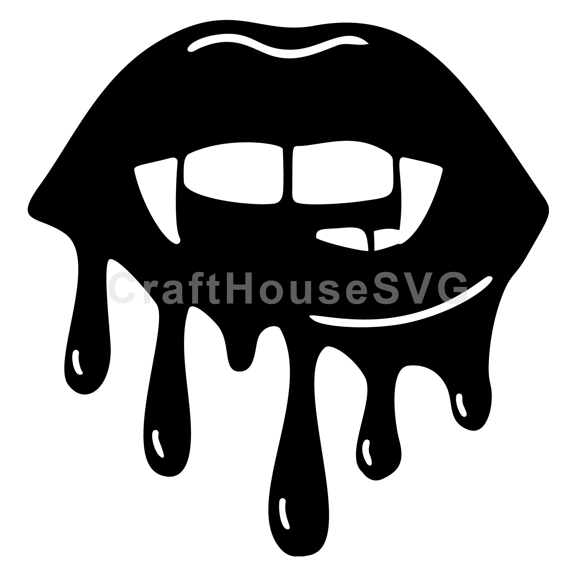 Vampire Dripping Lips SVG