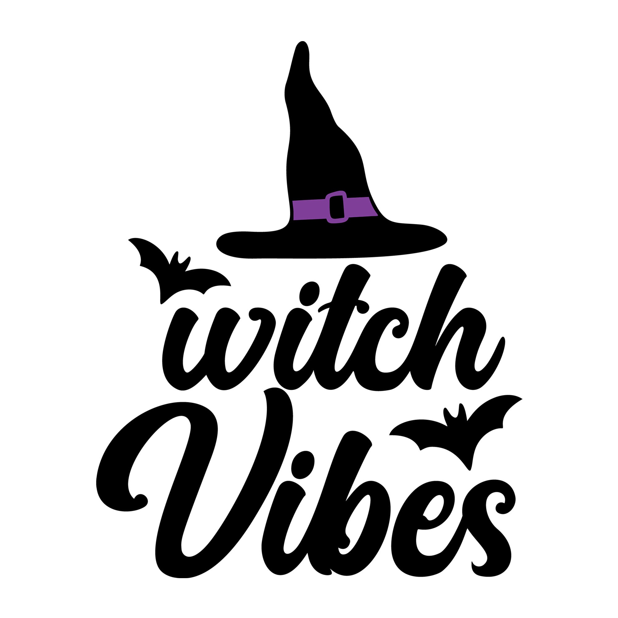 Witch Vibes SVG design for Cricut, Silhouette, laser cutting, vinyl, sublimation, and Halloween craft projects.