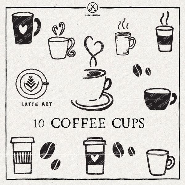 10 Coffee Cups | VB29 Craft House SVG - SVG files for Cricut and Silhouette