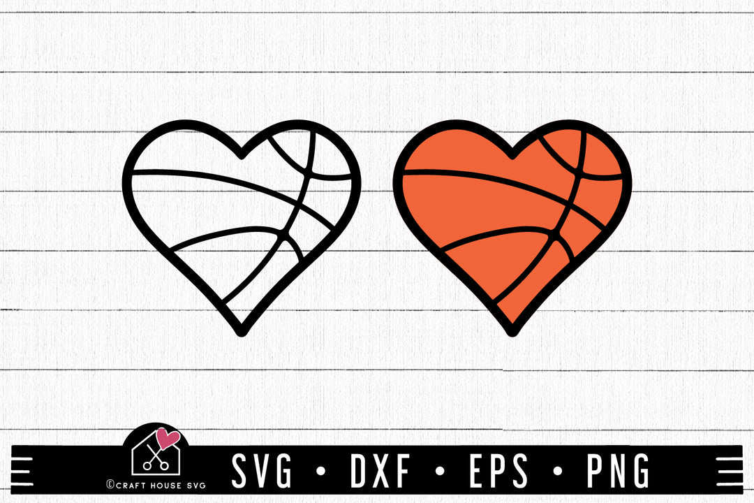 Basketball Heart SVG file | Sports Fan SVG cut file 10122
