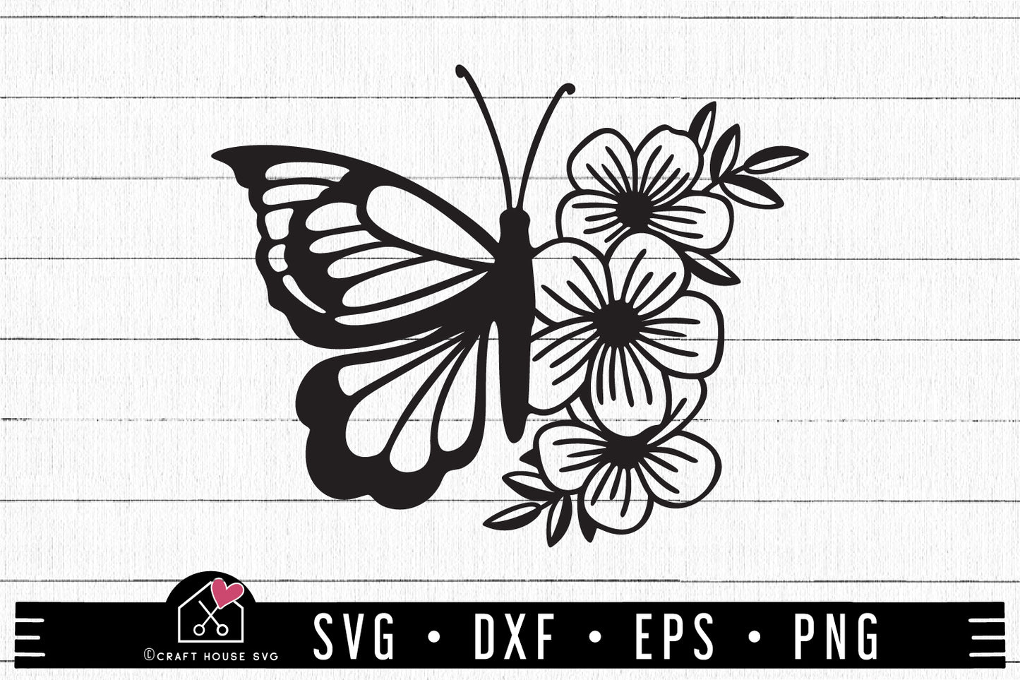 FREE Floral Butterfly SVG | FB137 - Craft House SVG