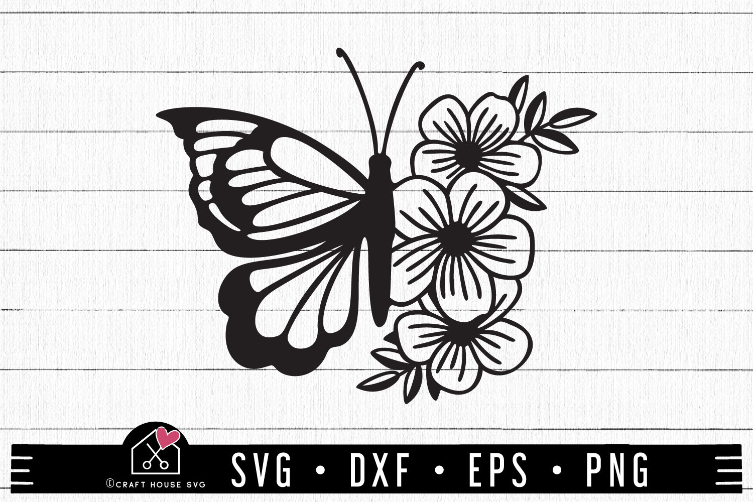 FREE Floral Butterfly SVG | FB137 - Craft House SVG