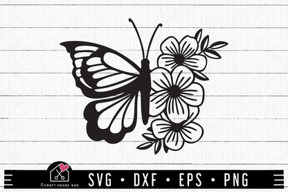 FREE Floral Butterfly SVG | FB137 - Craft House SVG