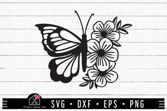FREE Floral Butterfly SVG | FB137
