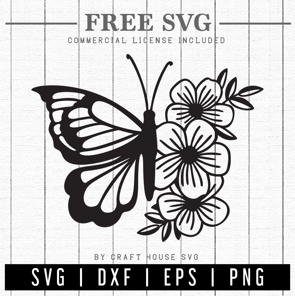 FREE Floral Butterfly SVG | FB137