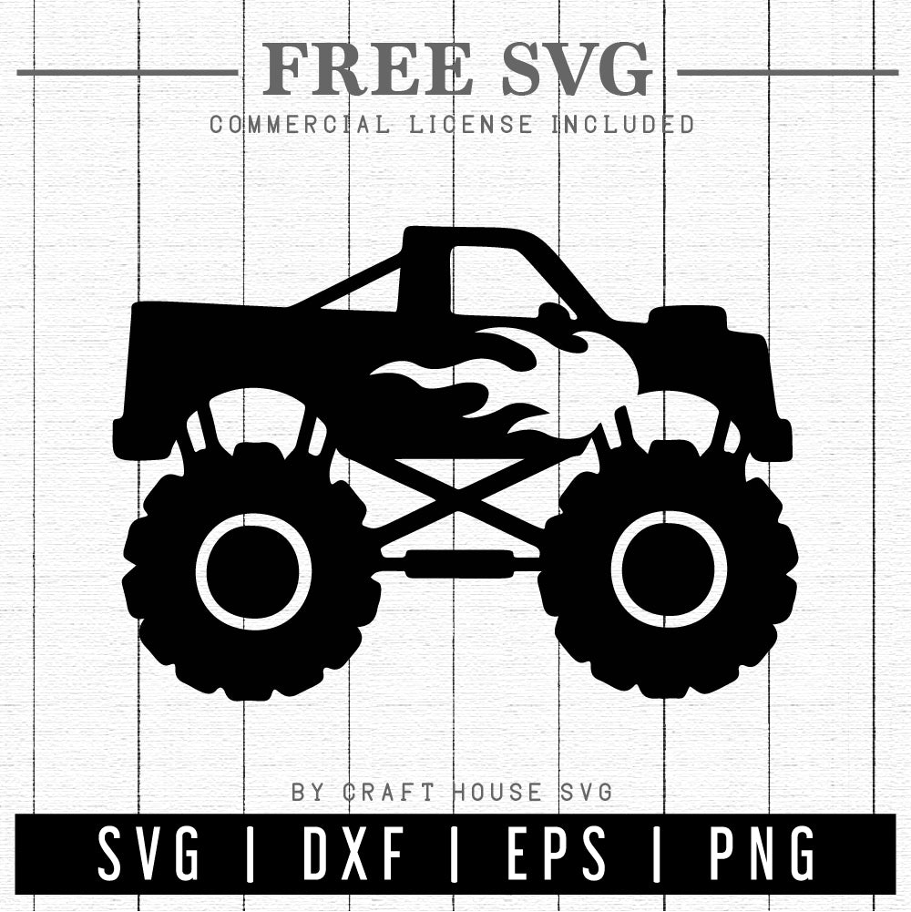 FREE Monster truck SVG | FB138 - Craft House SVG