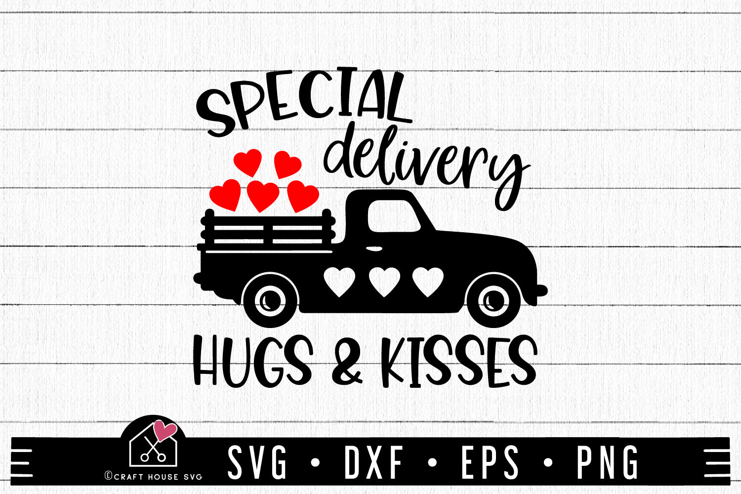 Valentine SVG file | Special delivery hugs and kisses SVG MF91