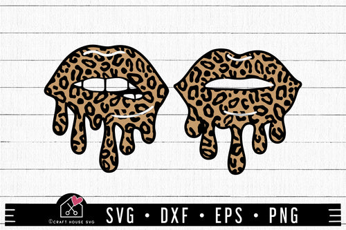 FREE Leopard Print Dripping lips SVG - Craft House SVG