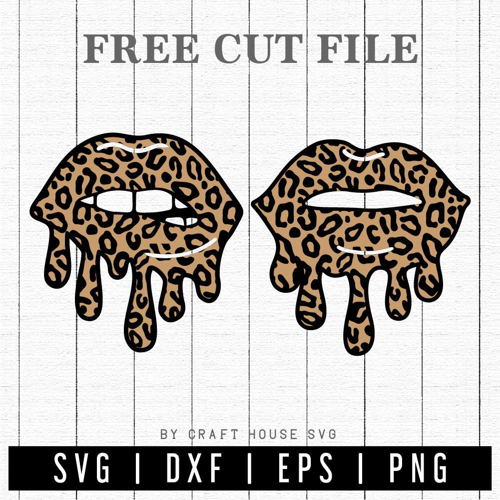 FREE Leopard print dripping lips SVG | FB141