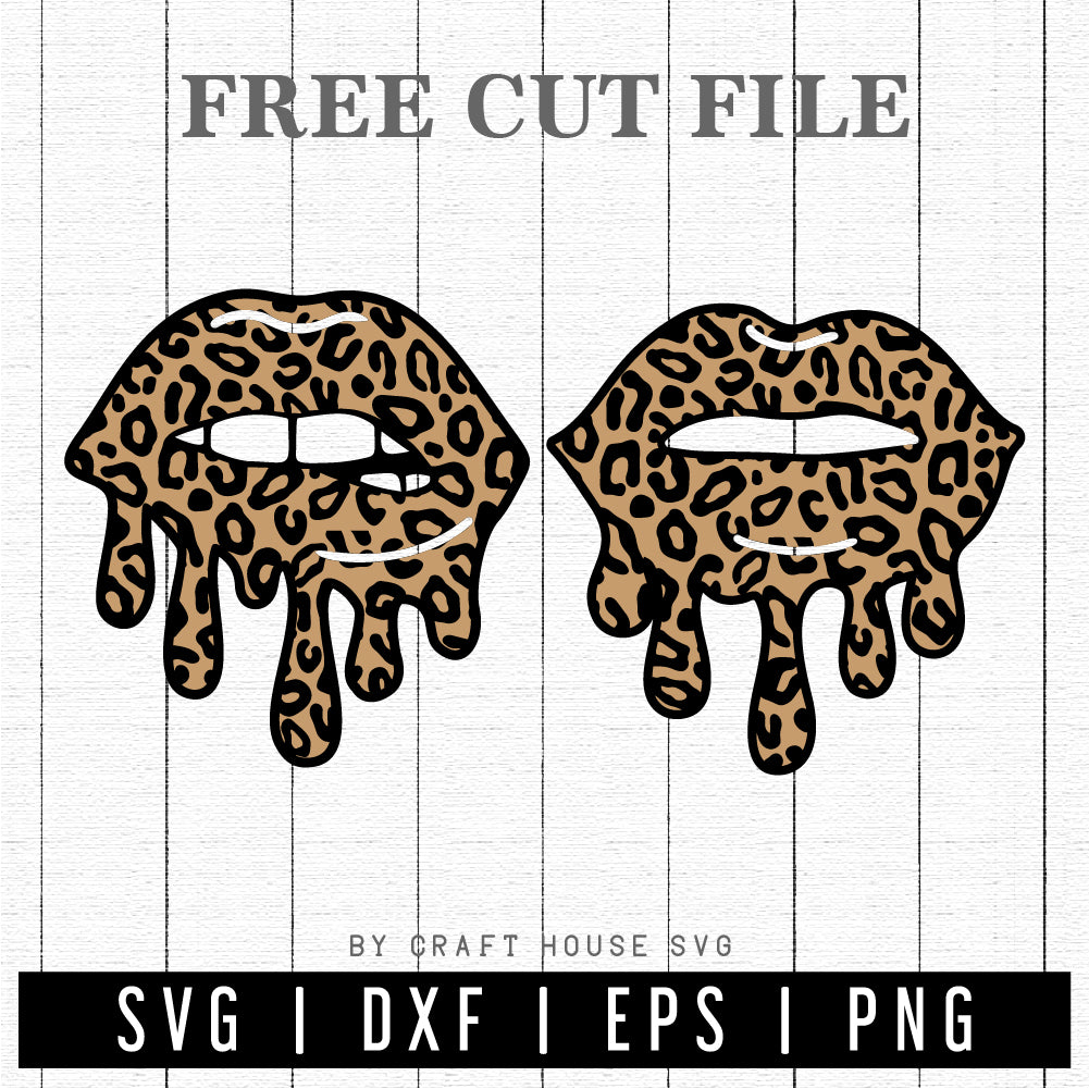 FREE Leopard print dripping lips SVG | FB141 - Craft House SVG