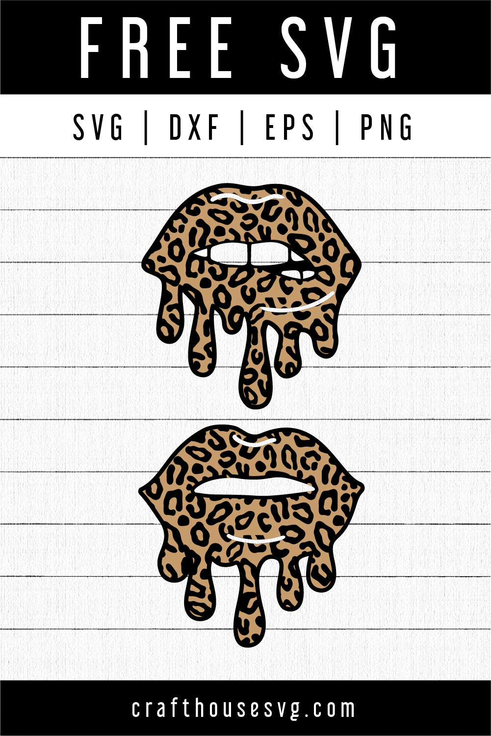 FREE Leopard print dripping lips SVG | FB141 - Craft House SVG