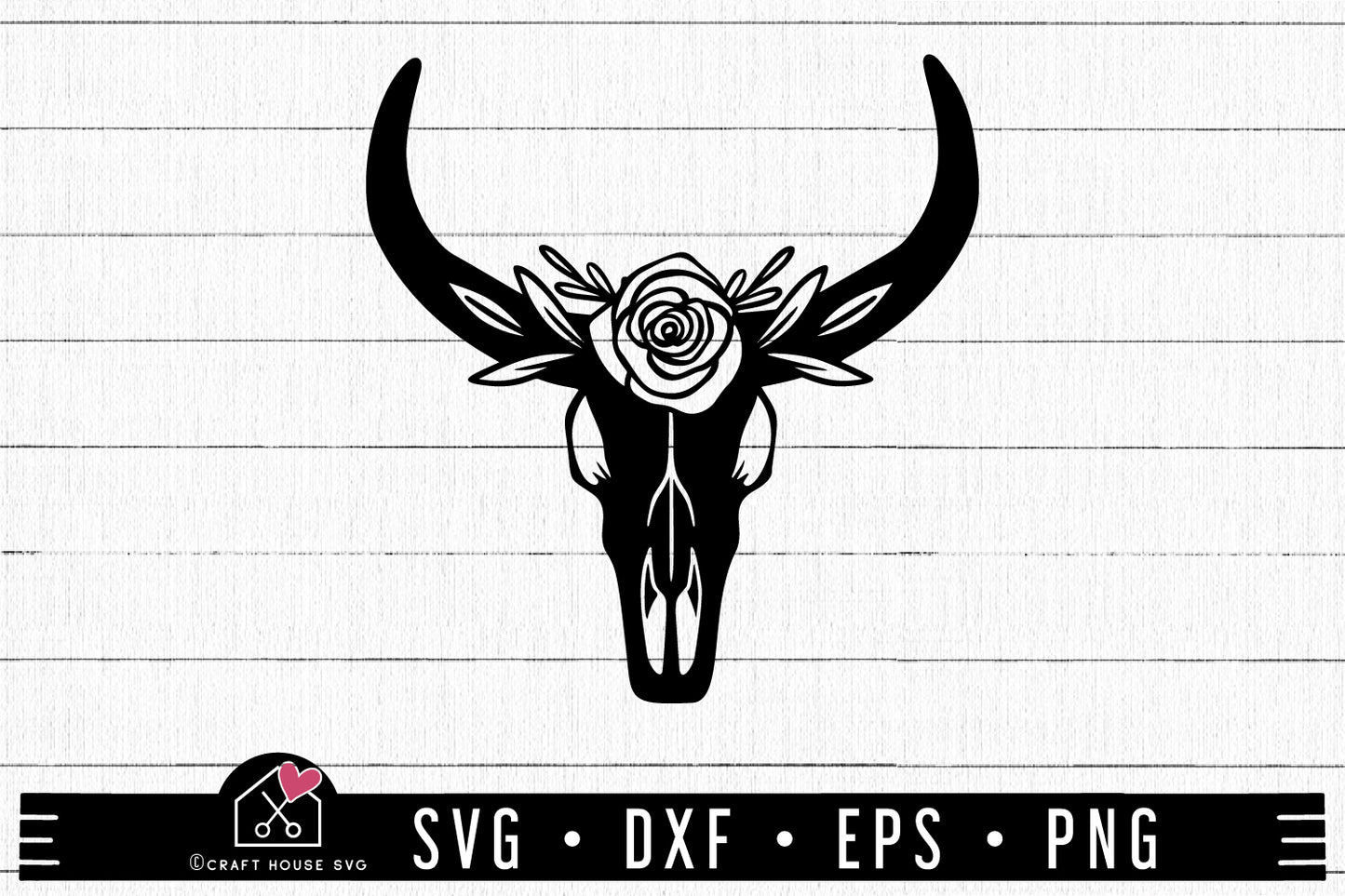 FREE Floral cow skull SVG | FB142 - Craft House SVG