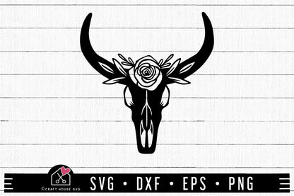 FREE Floral cow skull SVG | FB142 - Craft House SVG