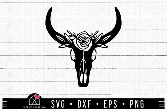 FREE Floral cow skull SVG | FB142