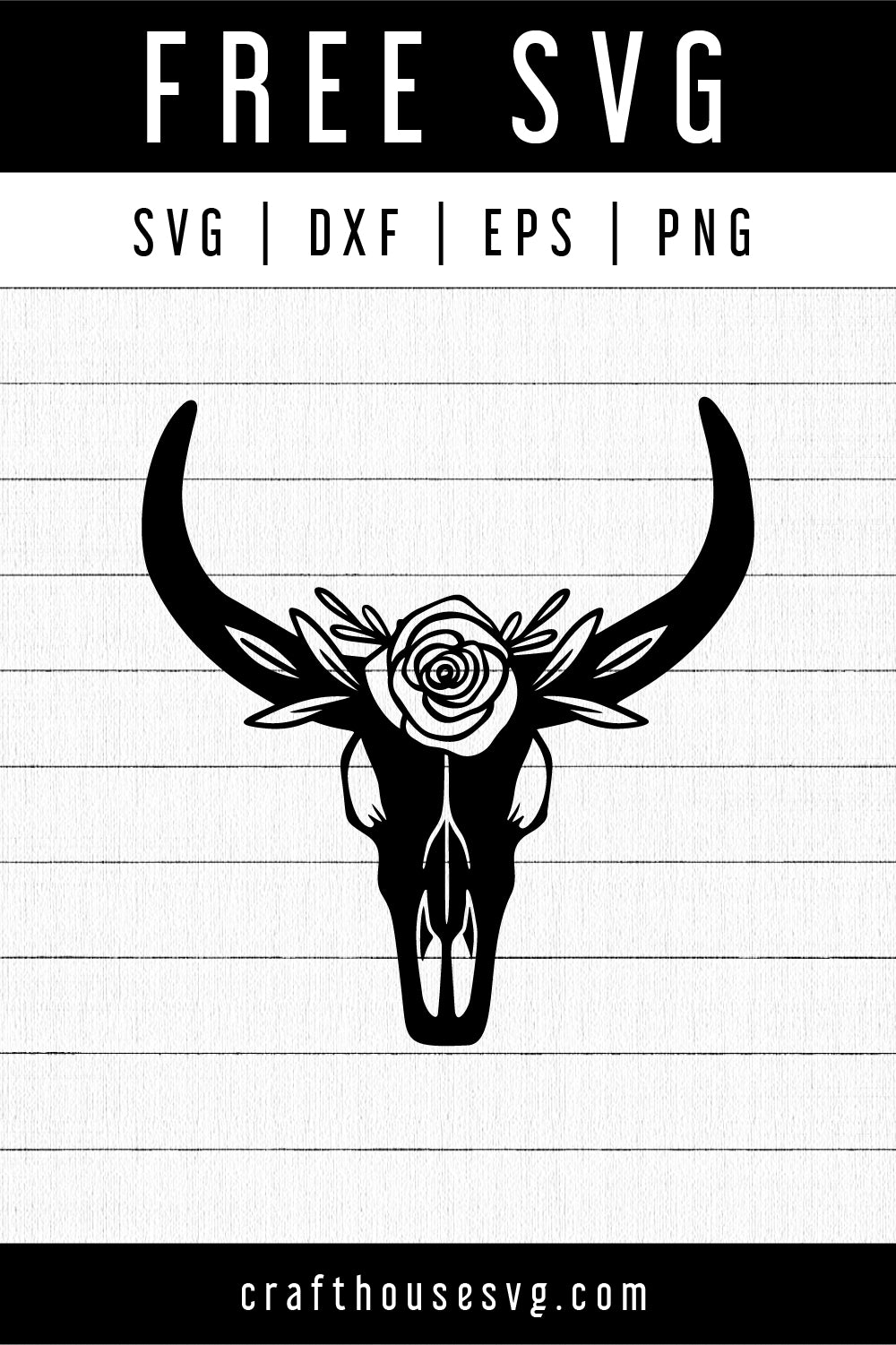 FREE Floral cow skull SVG | FB142 - Craft House SVG