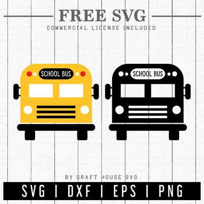 FREE School bus SVG | FB145 - Craft House SVG