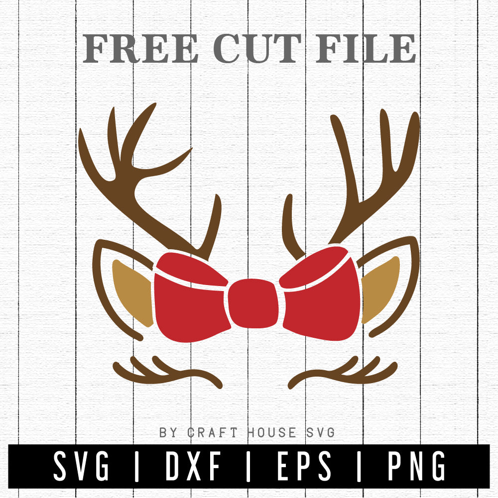 FREE Christmas reindeer bow SVG | FB146 - Craft House SVG